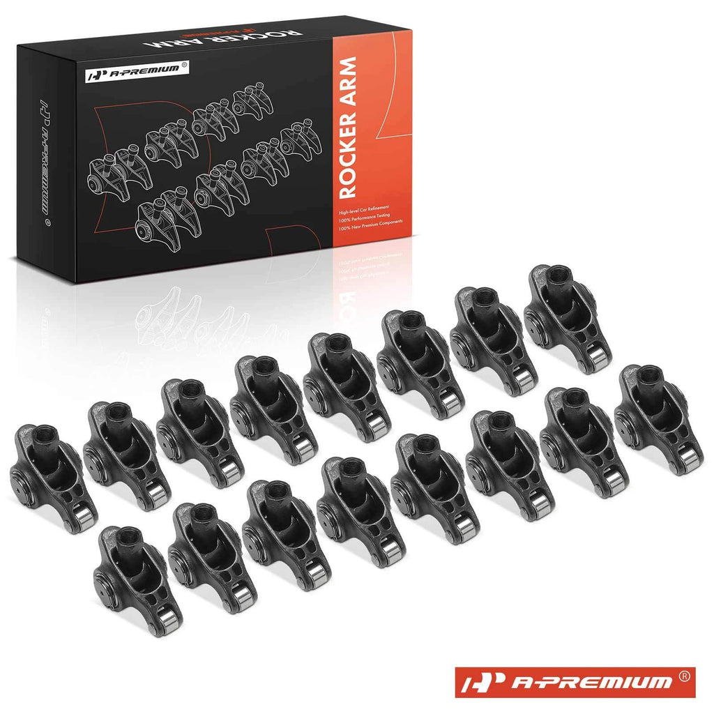Set of 4 Black Chromoly Roller Rocker Arms for Chevy SBC 350