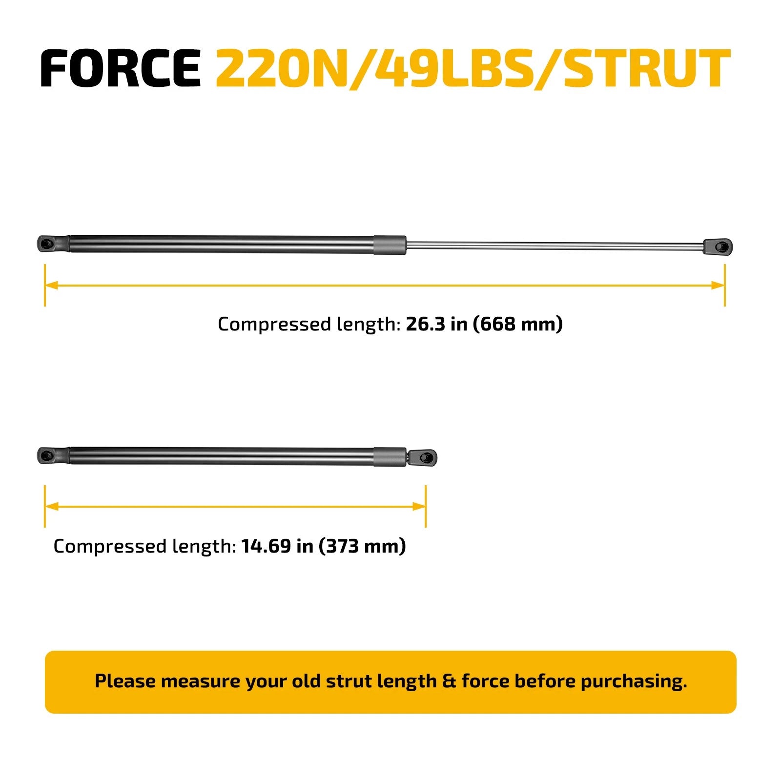 Gas Strut Lift Support for Leer Camper Topper Rear Window (2000-2023)