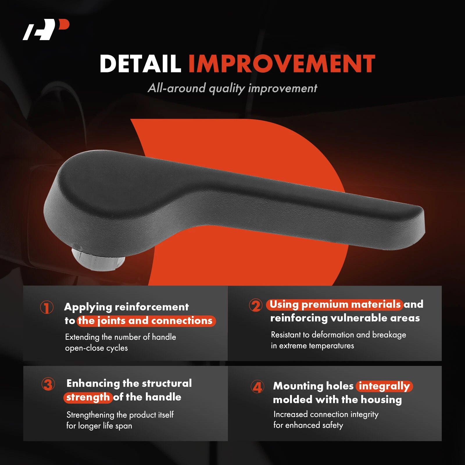 2X Front Interior Door Handle for Silverado 1500 GMC Sierra 1500 (2007-2014)