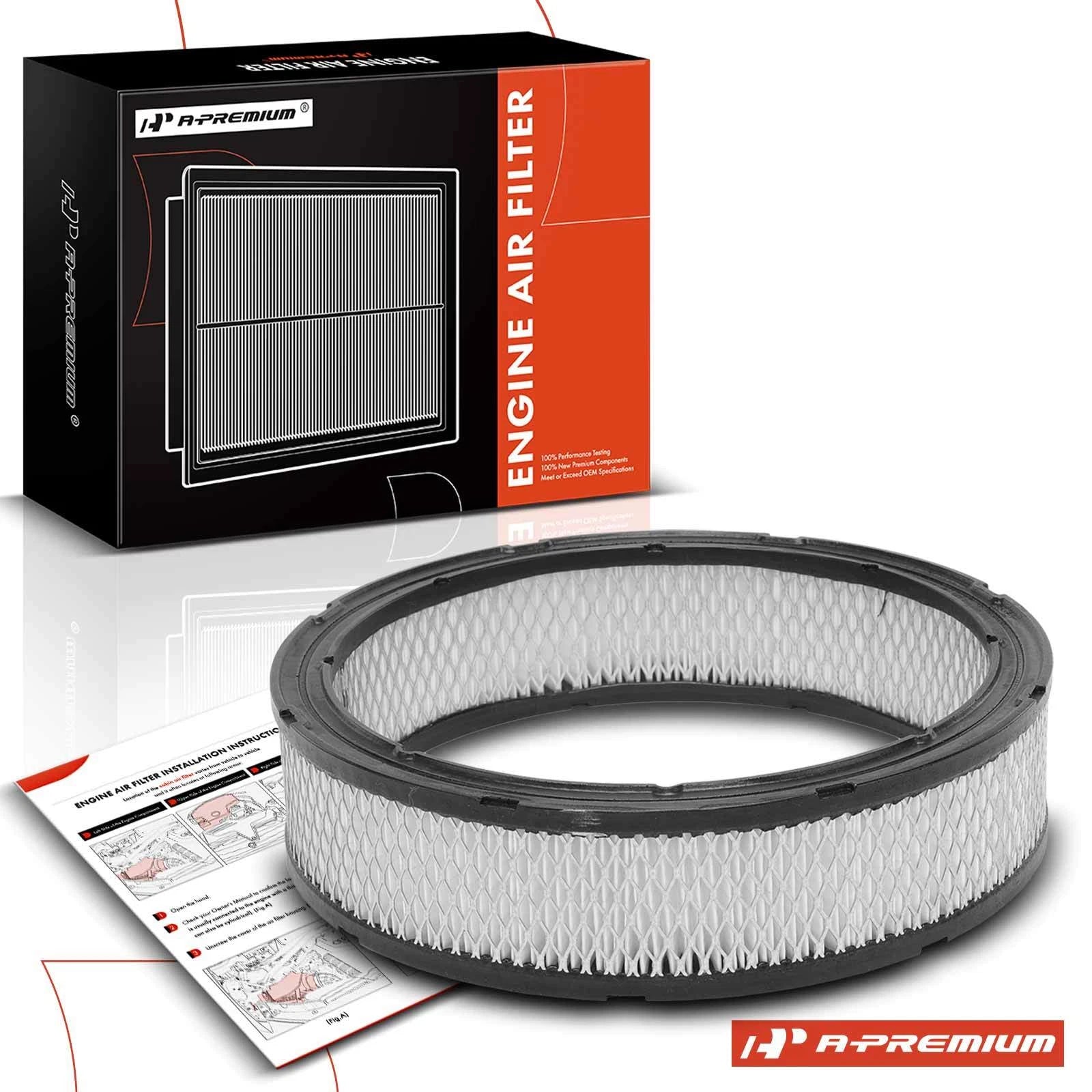 Engine Air Filter for Ford F-250 F-350 Mustang Jeep Wagoneer (1987–1990)