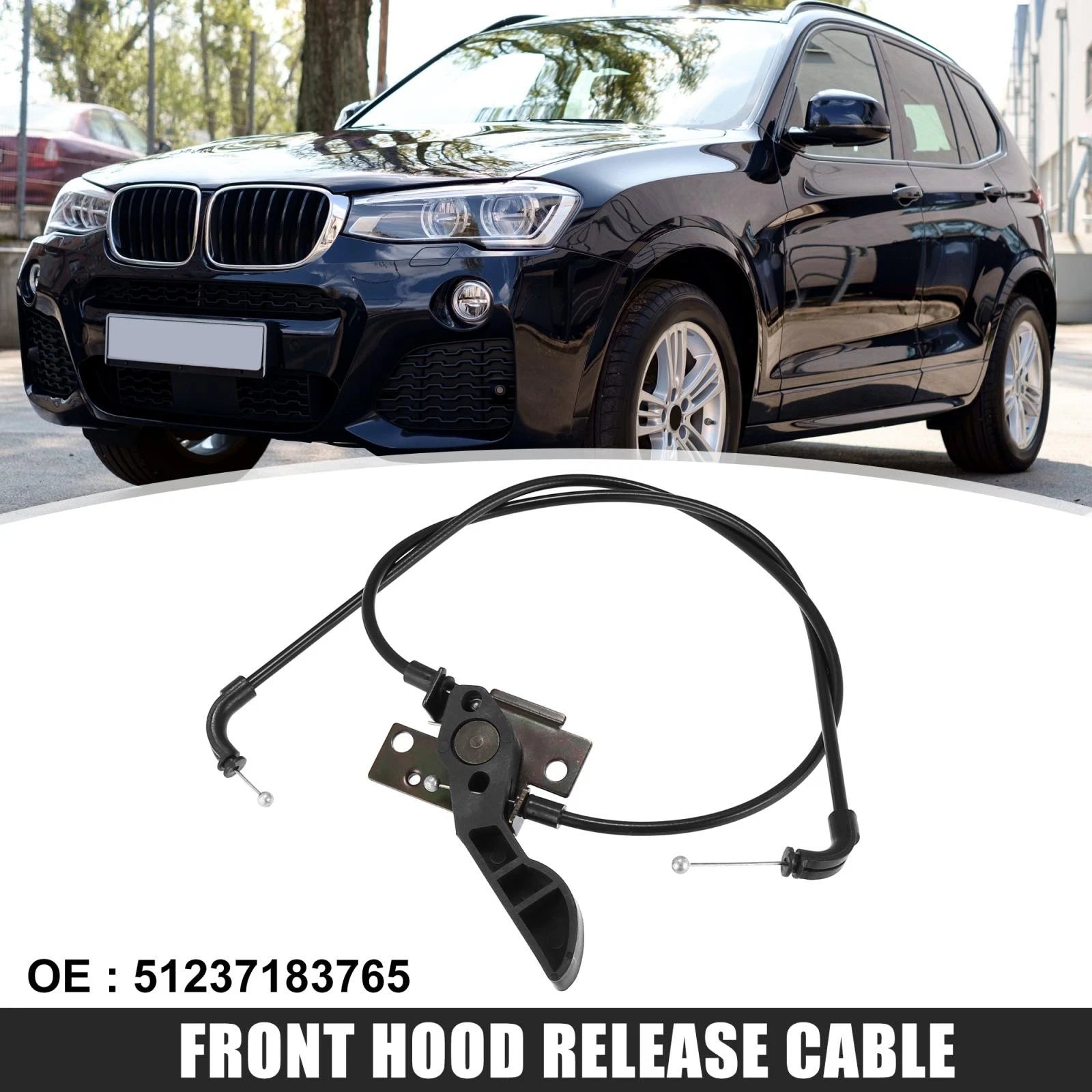 Hood Release Cable for BMW 528i 535i 760Li 530i (2000–2007) 51237183765