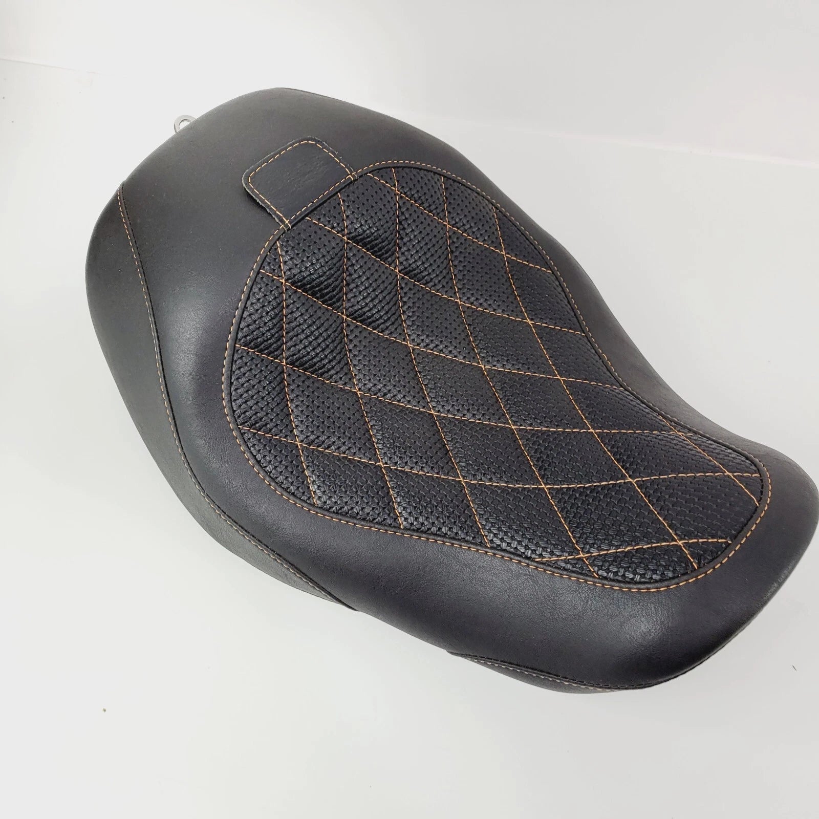 Solo Seat for Harley Dyna Wide Touring (2006–2017) - Orange Diamond Stitch