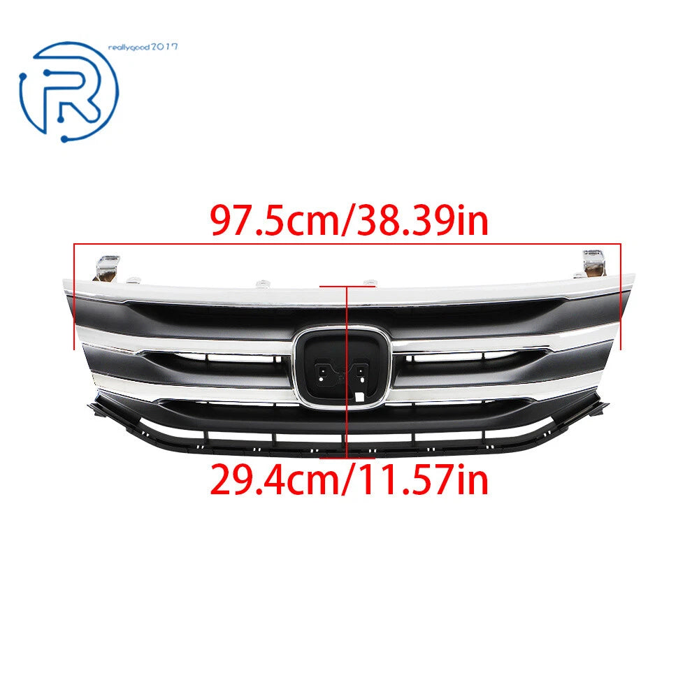Front Upper Grill for Honda Odyssey (2011-2013) Black with Chrome Trim