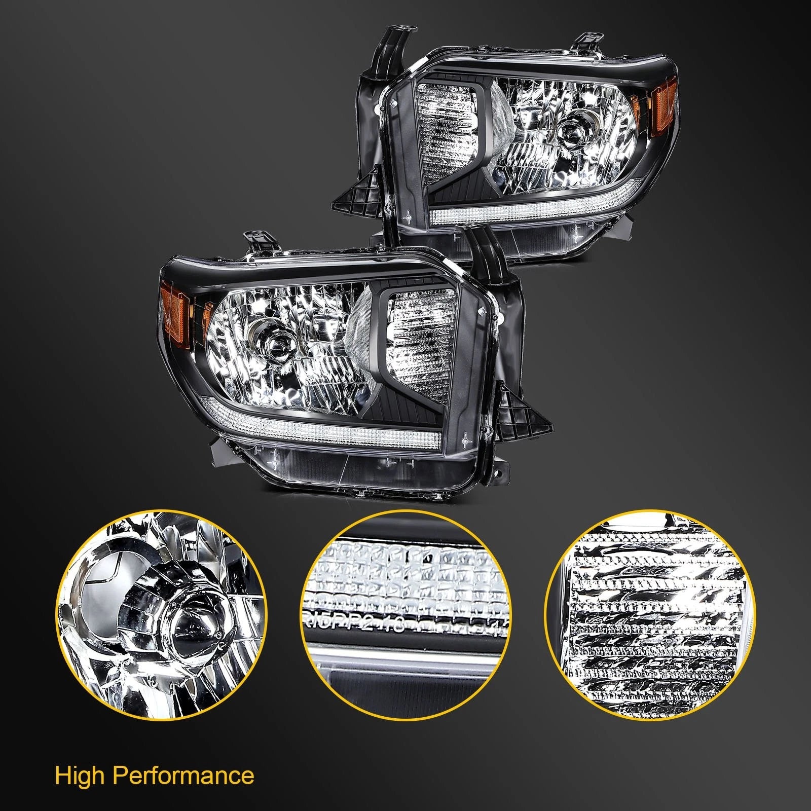2X LED Headlight Assembly for Toyota Tundra (2014–2021)