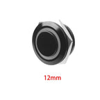 12mm Waterproof Momentary Push Button Switch - Black