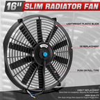 2X 16" Electric Radiator Cooling Fan Assembly Kit for Universal Fit