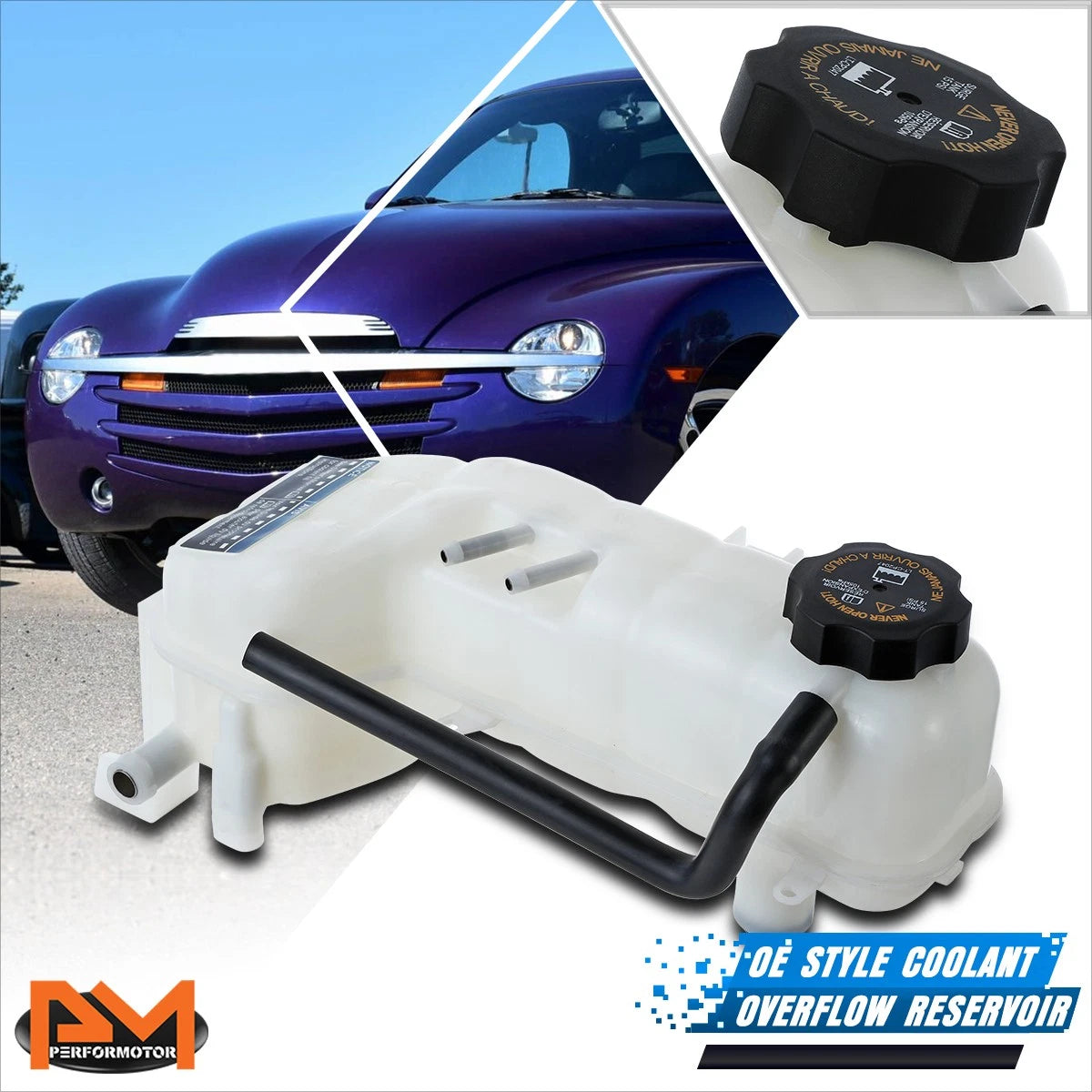 Coolant Overflow Reservoir + Cap for Chevy Malibu/Pontiac Grand Am (1999–2005)