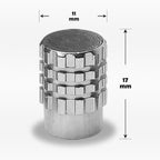 Set of 4 Silver Aluminum Tire Stem Caps for Universal Fit (All Models)