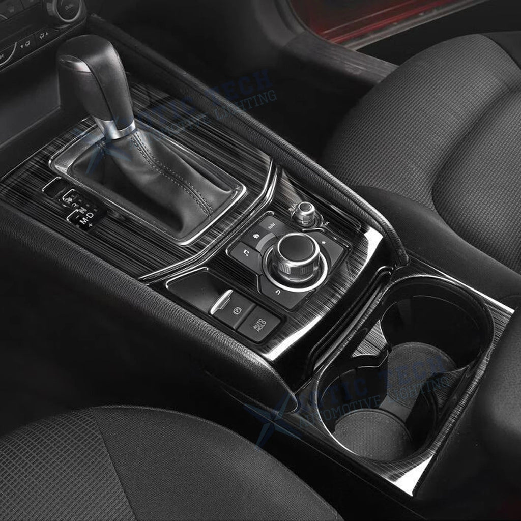 Titanium Console Gear Shift Cup Holder Panel Cover Trim for Mazda CX-5 (2017-2025)