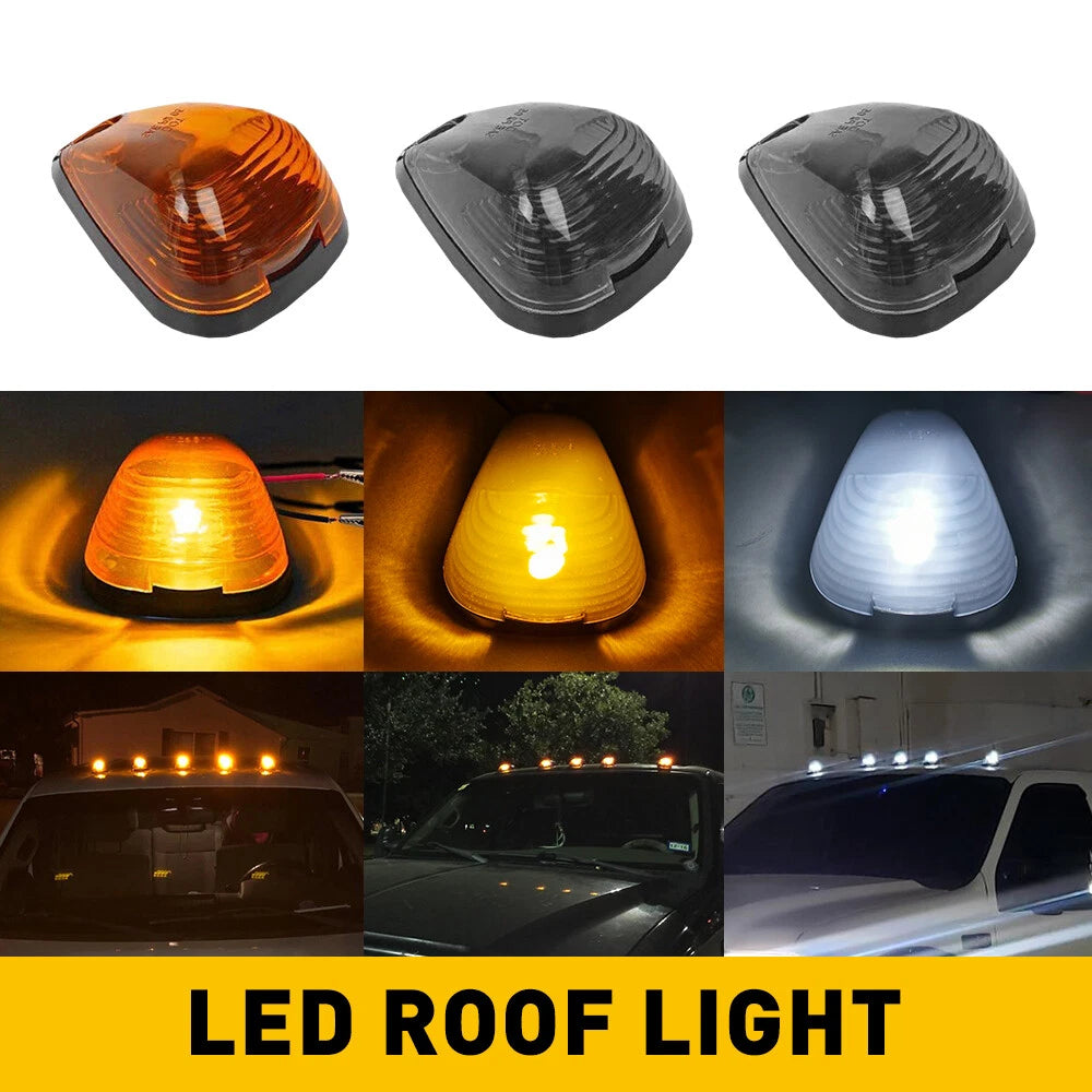 2X Cab Marker Roof Light Smoke with Amber LED for Ford E350 E450 (2017–2018)