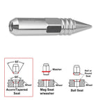 Set of 20 M12X1.5 Silver JDM Conical Wheel Lug Nuts + Spike + Extension 20mm