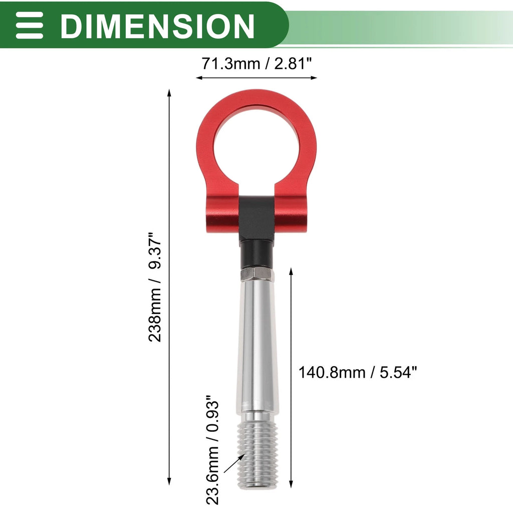 Tow Hook for Mitsubishi Lancer EX (2007–2012) 23.6mm Aluminum Alloy Red