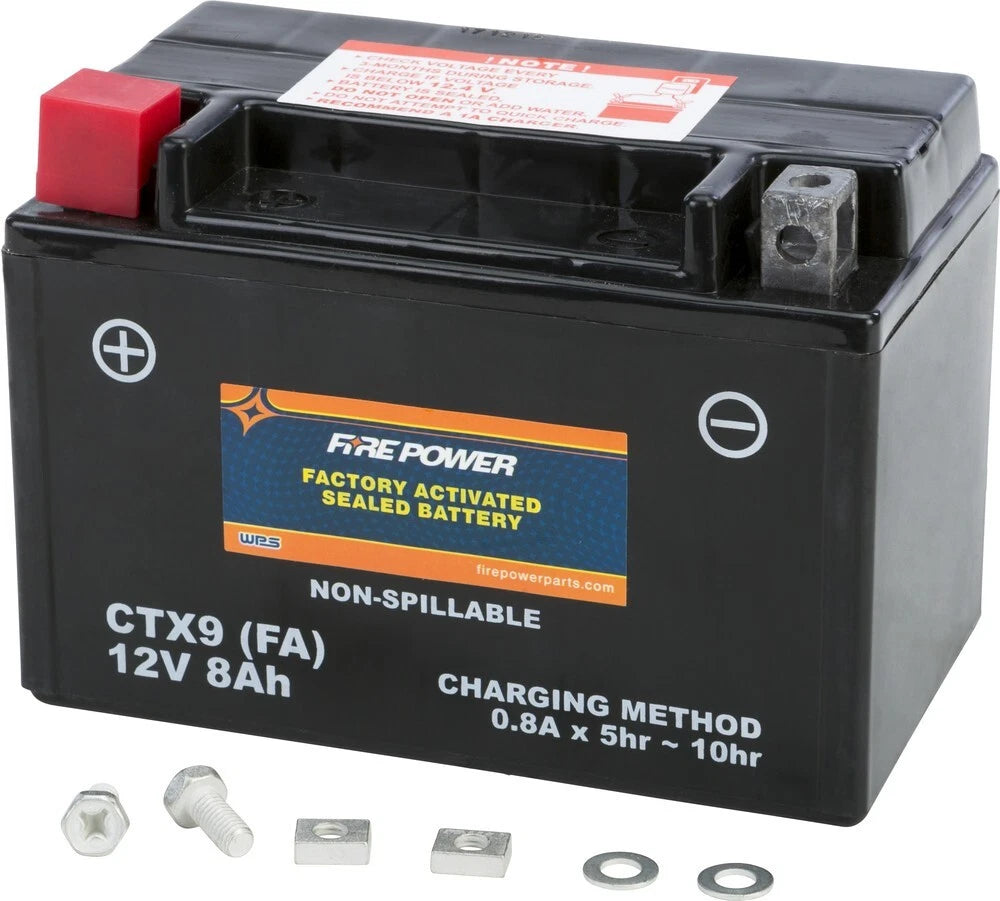 Factory Activated Sealed Battery for Fire Power CTX9-BS(FA) Replaces YTX9-BS