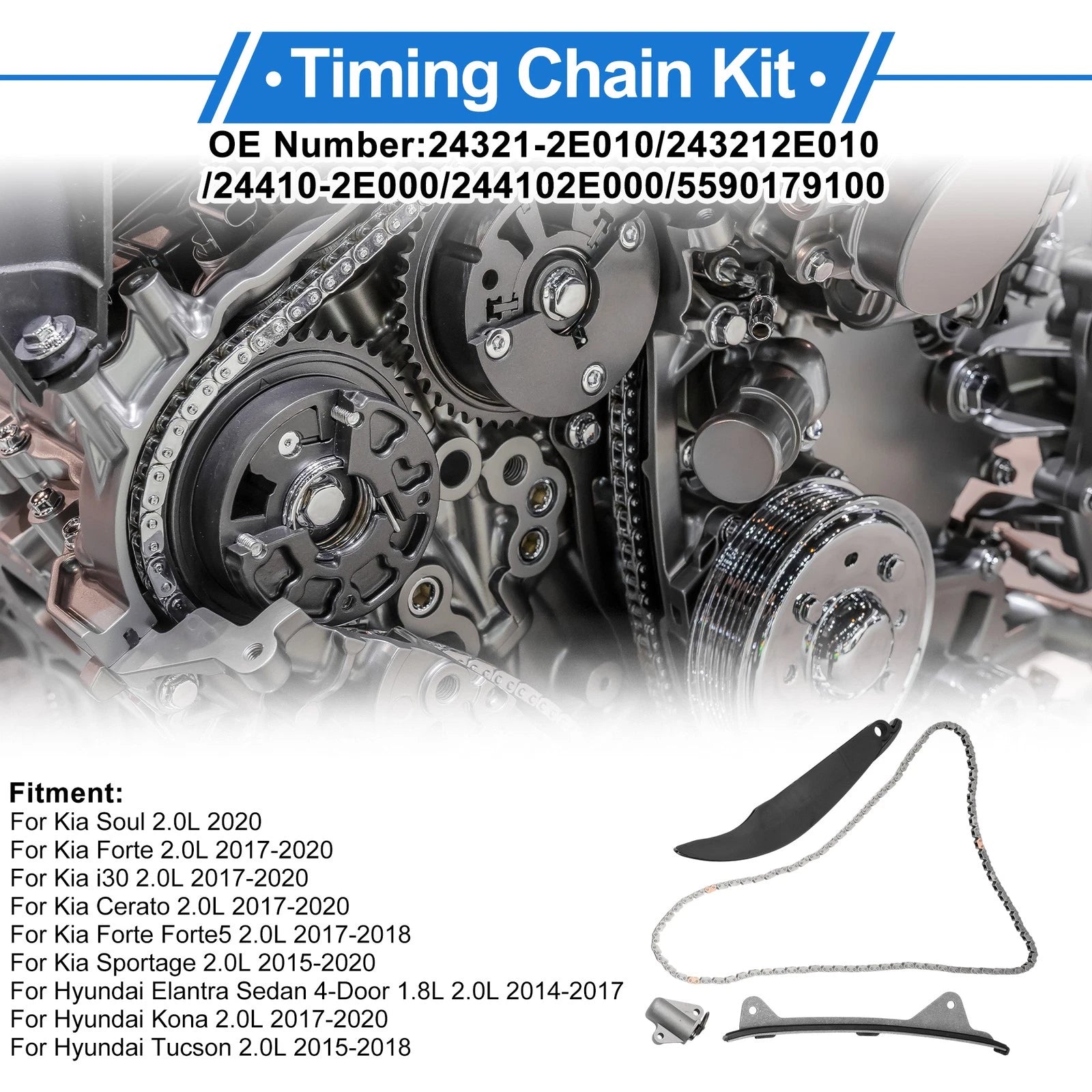 Timing Chain Kit for Kia Soul 2.0L (2020) No. 24321-2E010/24321-2E010/24410-2E000
