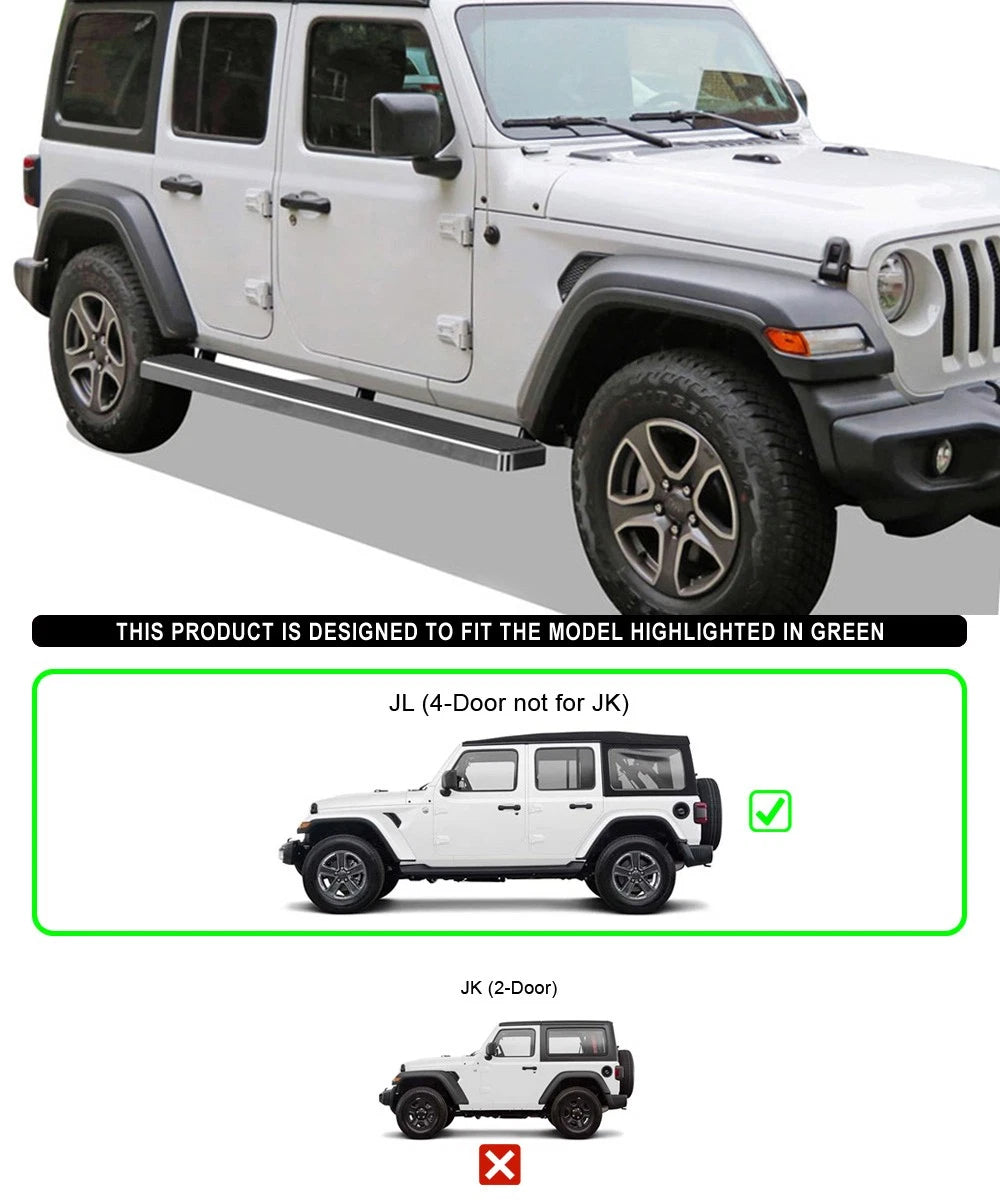 6-Inch Running Boards for Jeep Wrangler JL (2018-2026)