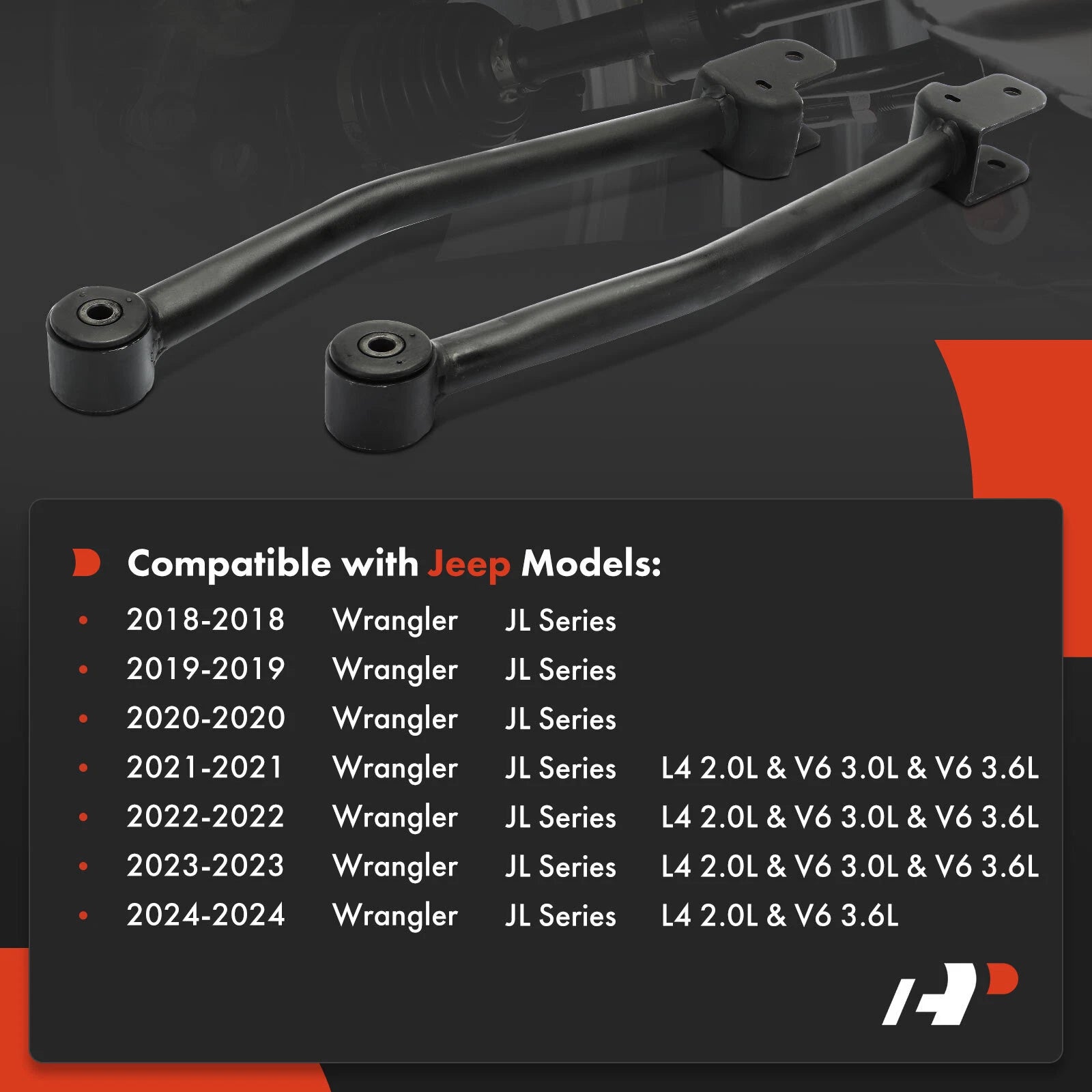 2X Front Upper Control Arm for Jeep Wrangler Gladiator (2018-2024)