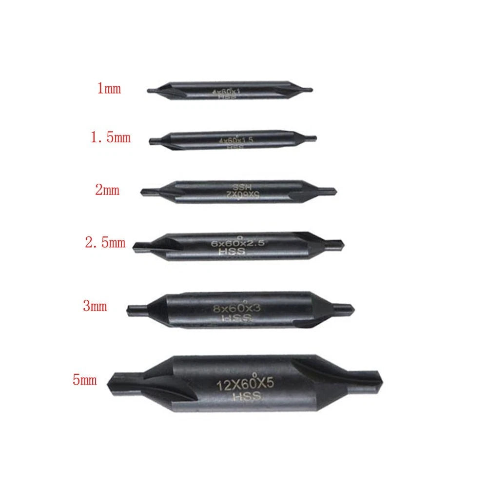 6 Piece HSS Countersink Drill Bits Set (1mm–5mm)