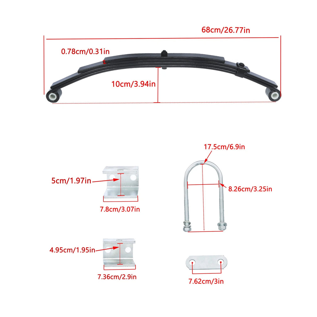 Single Trailer Axle Suspension Kit for Trailer (5000lb Capacity)