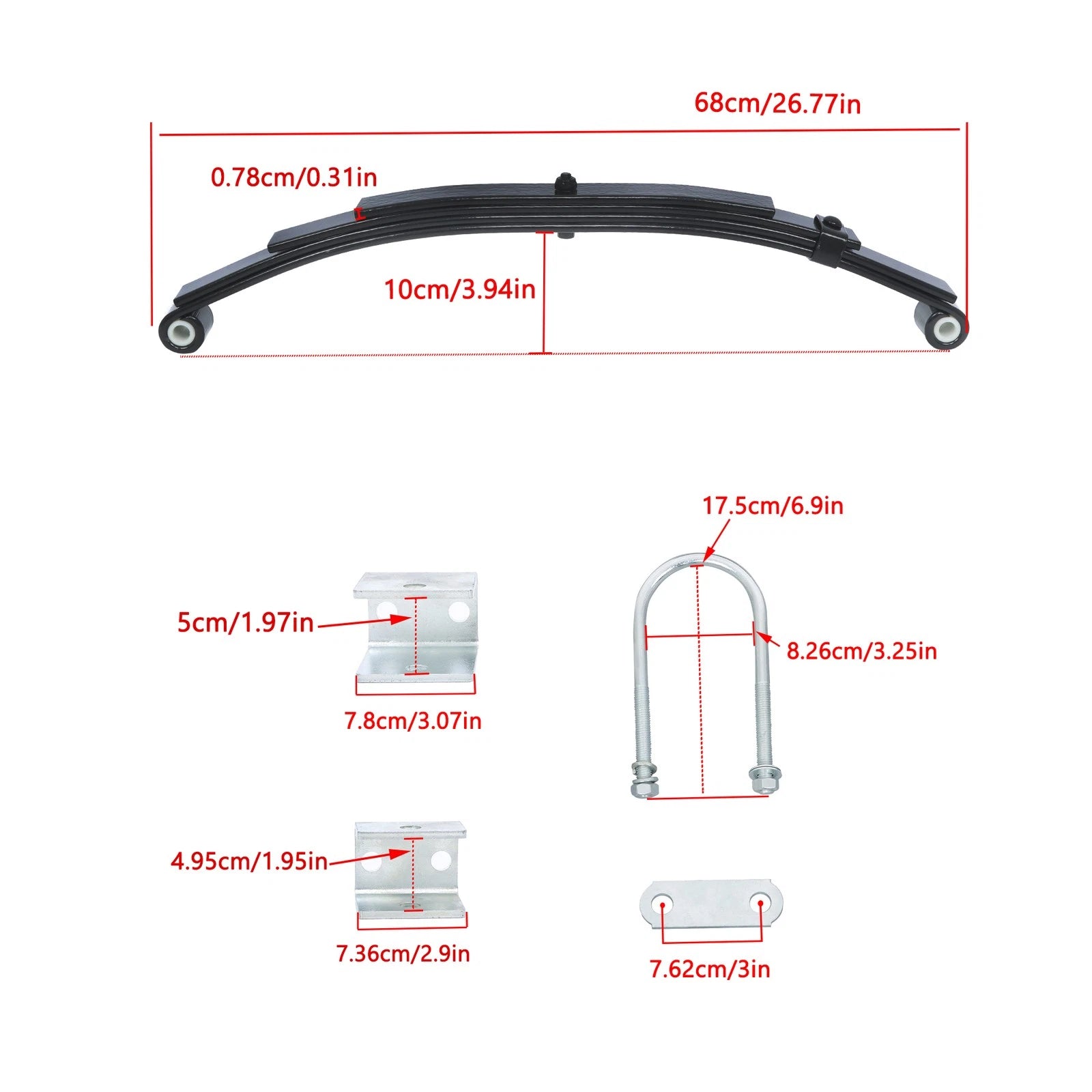 Single Trailer Axle Suspension Kit for Trailer (5000lb Capacity)