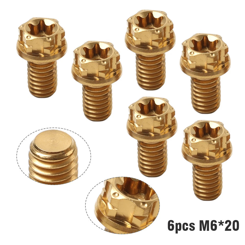 6X M6x20mm Torx Head Flange Screws for Motorcycle Bike Bicycle