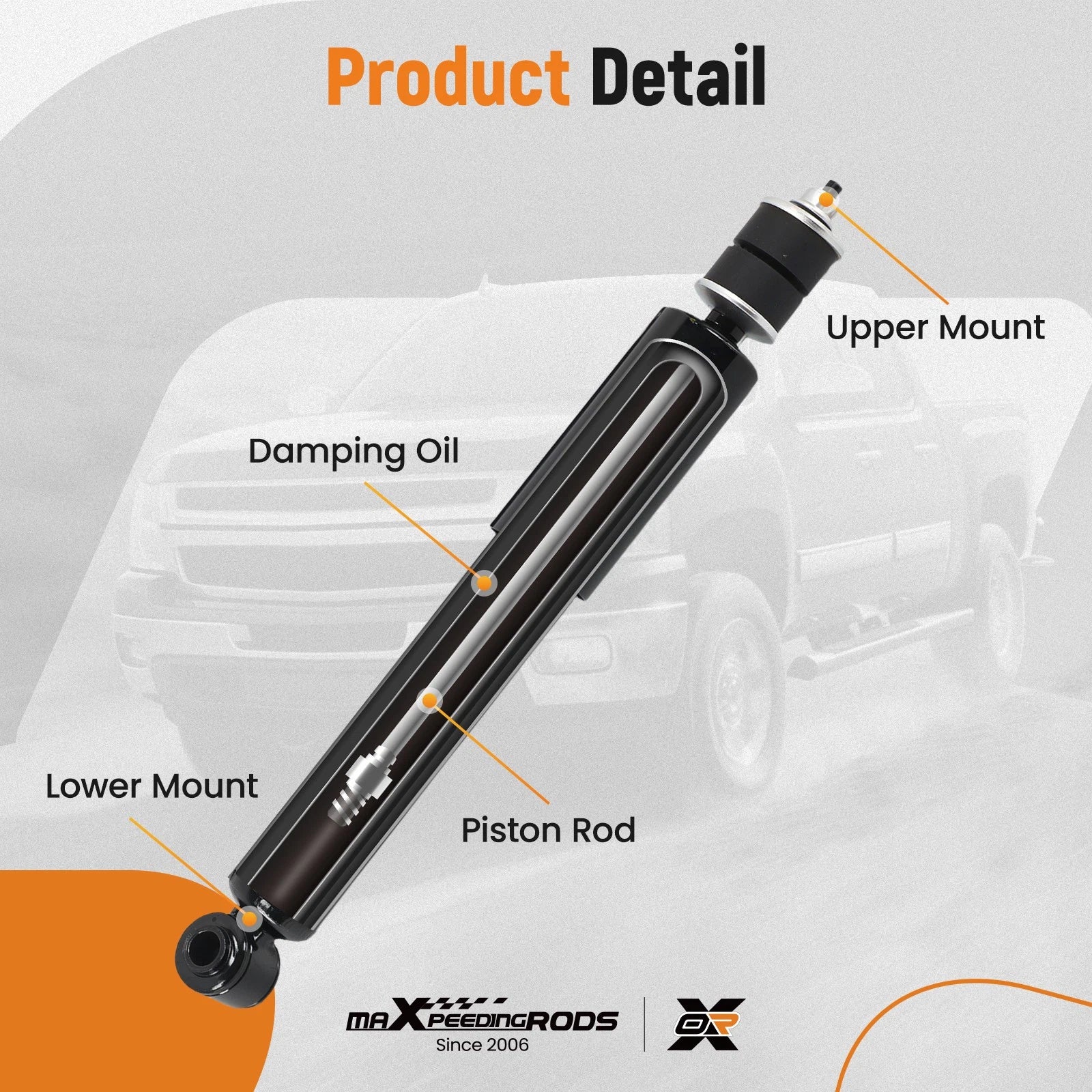 2X Front Shock Absorbers for Dodge Ram 2500 (1994–2002) 4.7L 5.2L 5.9L