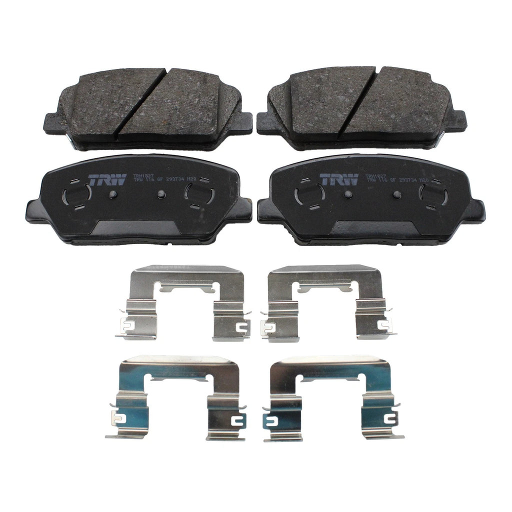 Set of 2 Front Rotors & TRW Pro Low-Met Disc Brake Pad Kit for Veloster (2012–2017)