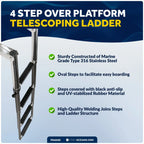 4 Step Telescoping Boat Ladder for Over Platform Use