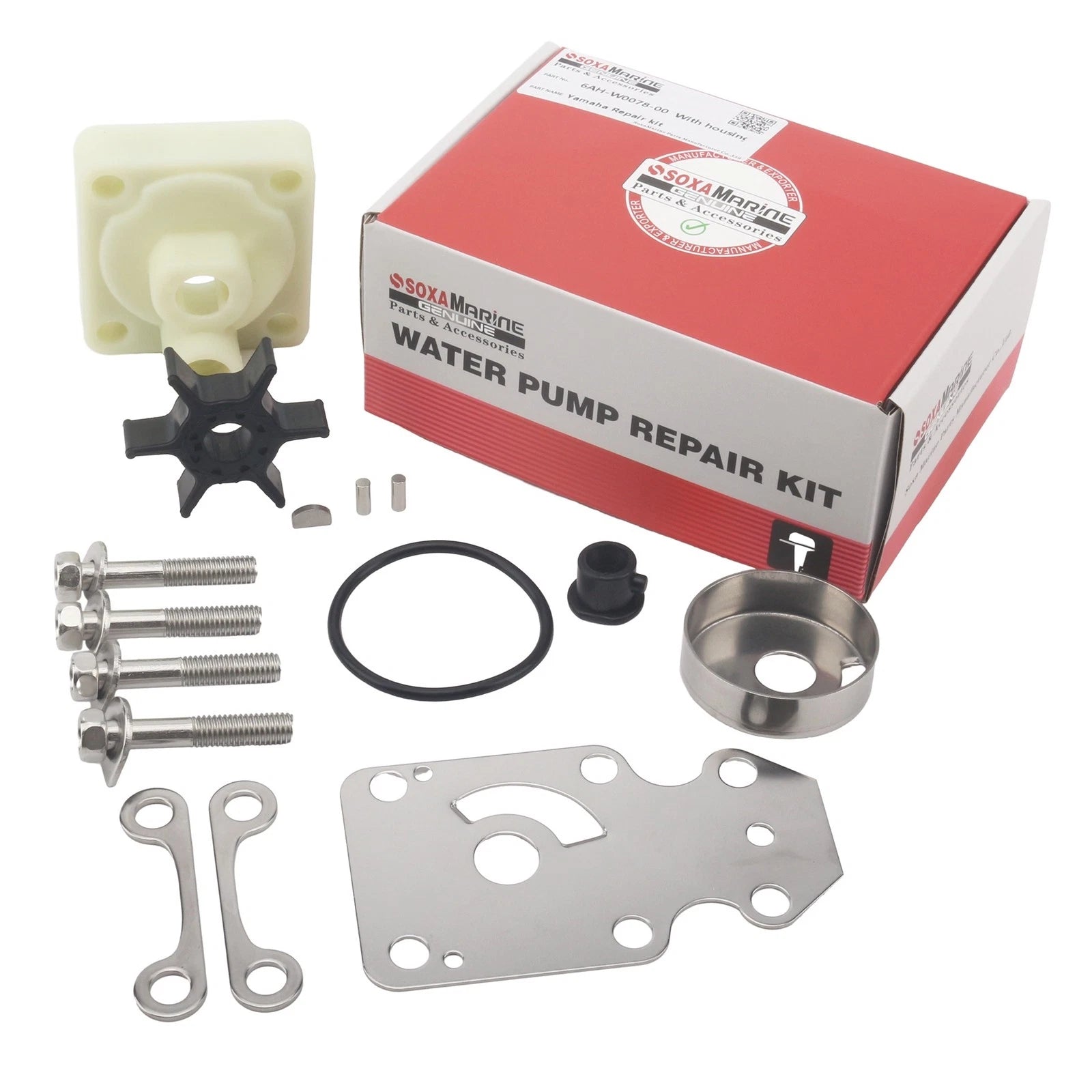 Water Pump Kit for Yamaha 15/20 HP 4-Stroke (Replaces 6AH-W0078-00-00)