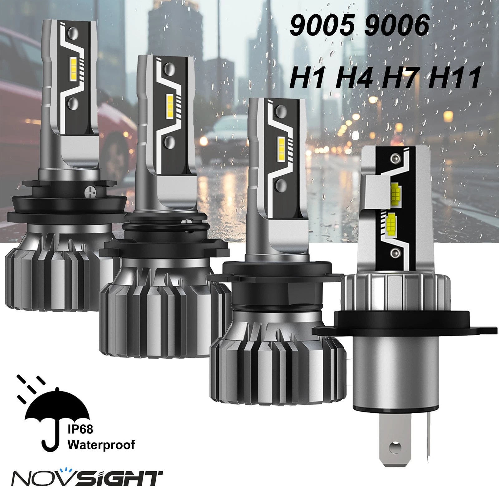 Set of 6 LED Headlight Bulbs H4 H8 H9 H11 9005 9006 20000LM 6500K