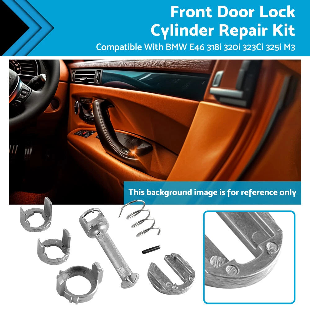 Front Door Lock Cylinder Repair Kit for BMW E46 318i 320i 323Ci (1998–2006)