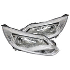 LH+RH Chrome Non-Xenon Headlights Pair for Ford Focus LW Hatch/Sedan