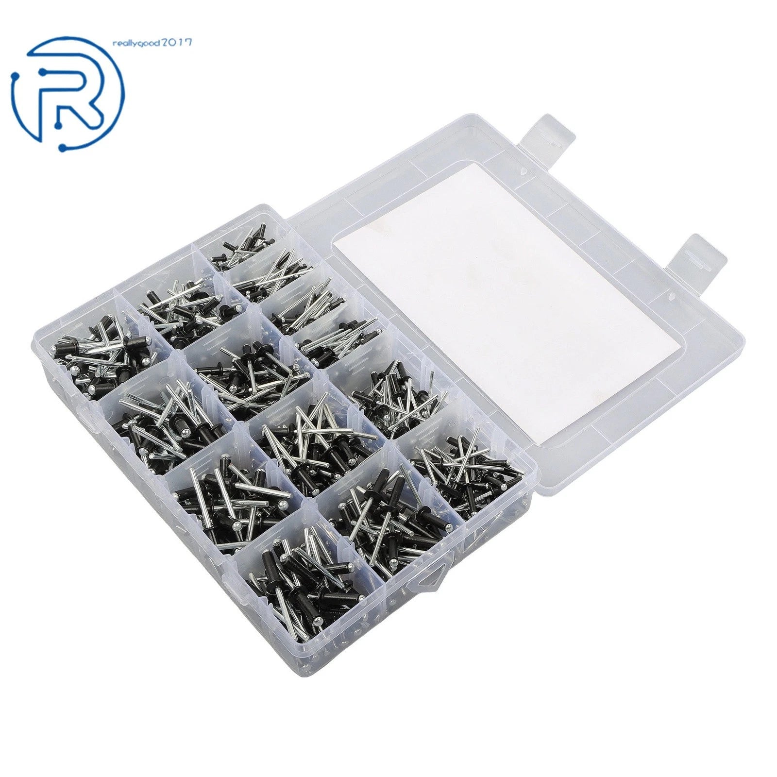 500-Pack Aluminum Rivet Kit (3/32", 1/8", 5/32", 3/16")