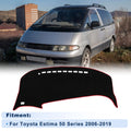 Dash Cover for Toyota Estima 50 Series (2006–2019) Polyester Black Red Edge Set