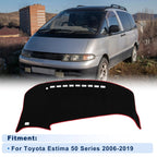 Dash Cover for Toyota Estima 50 Series (2006–2019) Polyester Black Red Edge Set