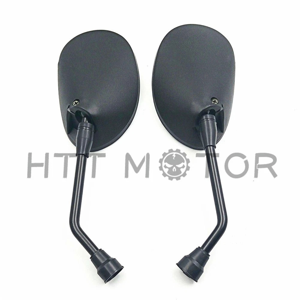 2X 10MM Black Oval Rearview Side Mirrors for Honda Suzuki Kawasaki
