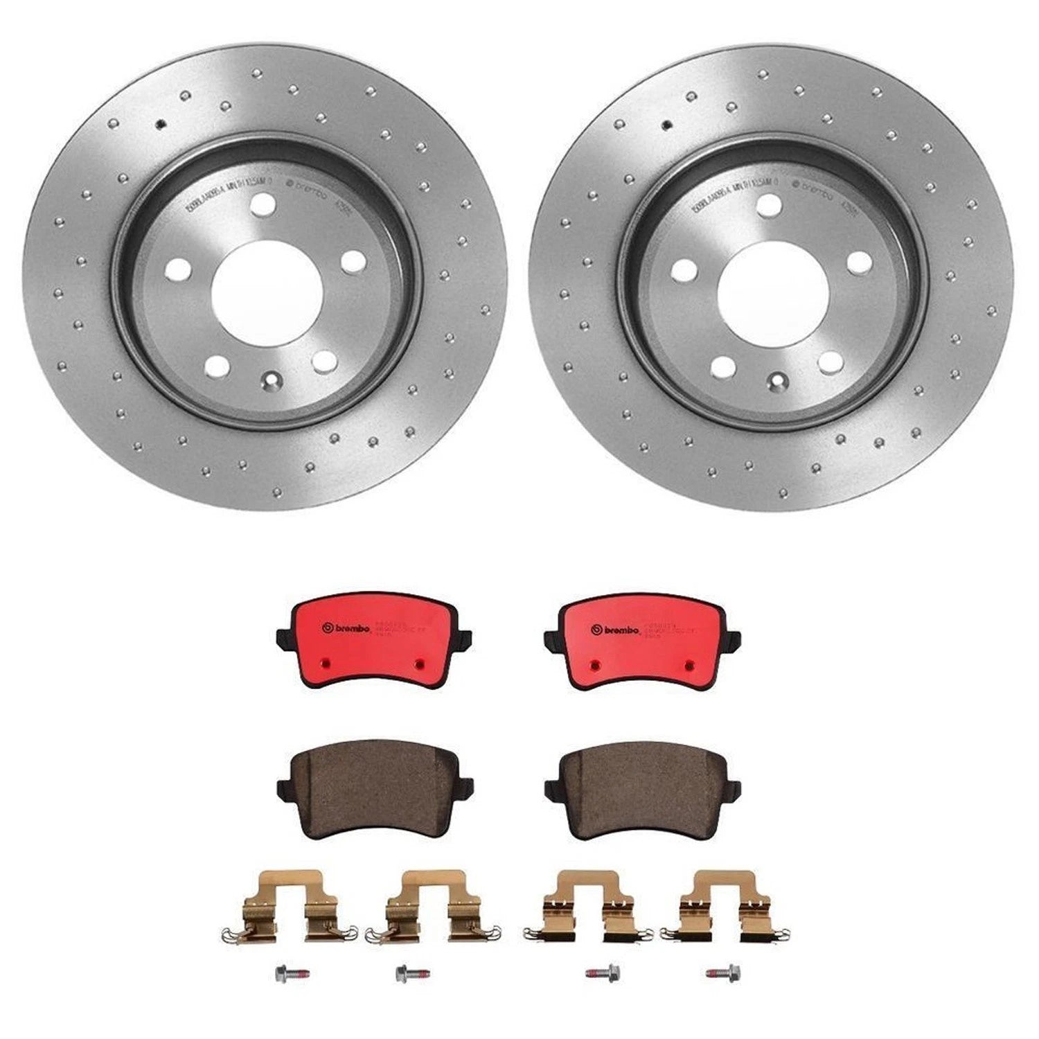 Brembo Rear Brake Kit with Drilled Rotors & Ceramic Pads for A4 A5 Quattro (2009–2020)