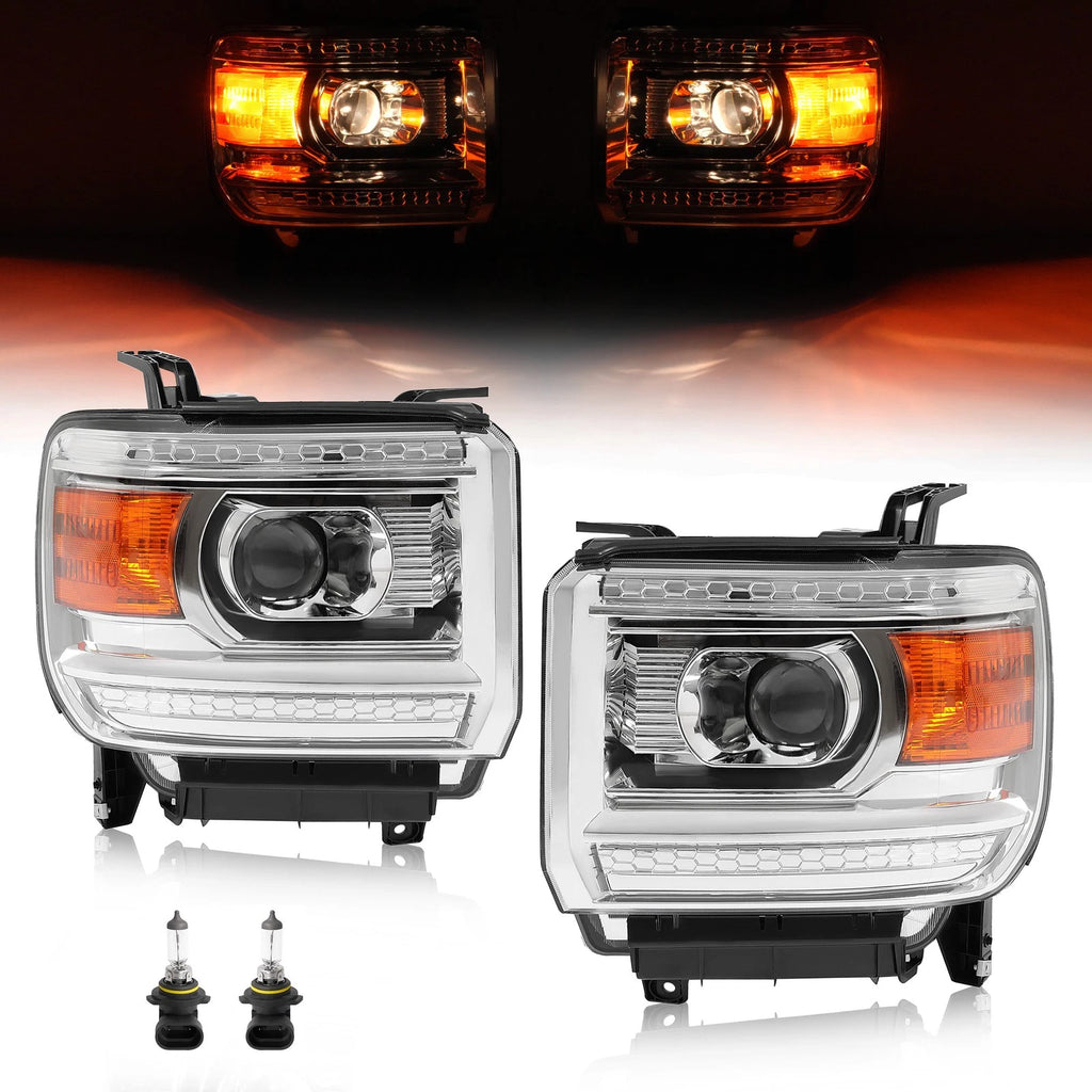 Projector Headlights Pair for GMC Sierra 1500 (2014–2015), 2500/3500HD (2015–2019)