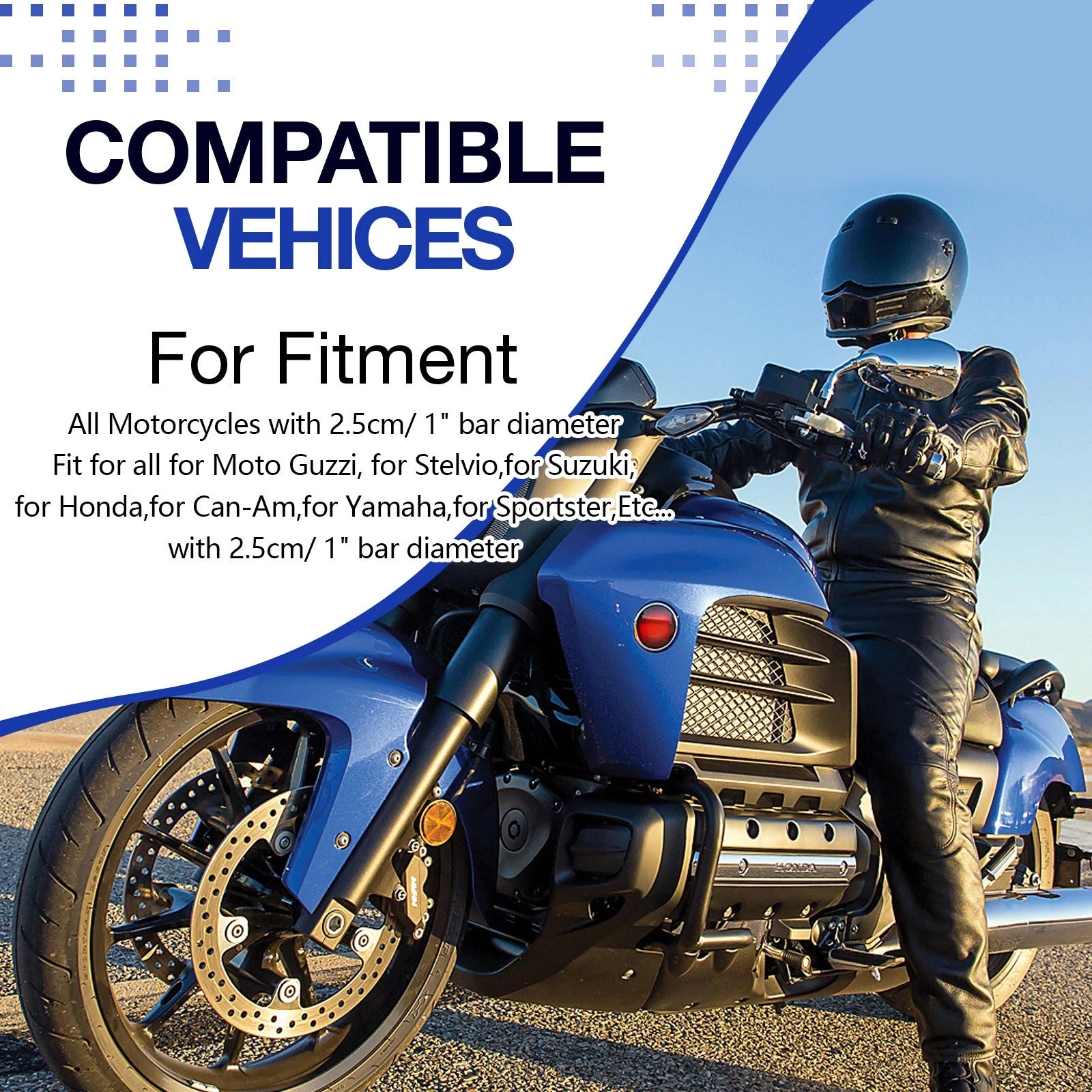 1" Handlebar Mount Clamp Risers Pair for Honda Goldwing (1800–1500)