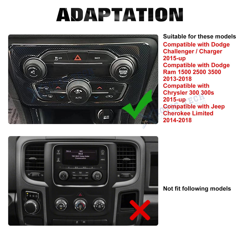 Engine Start Push Button & AC Control Knob Decor for Dodge Charger (2006-2020)