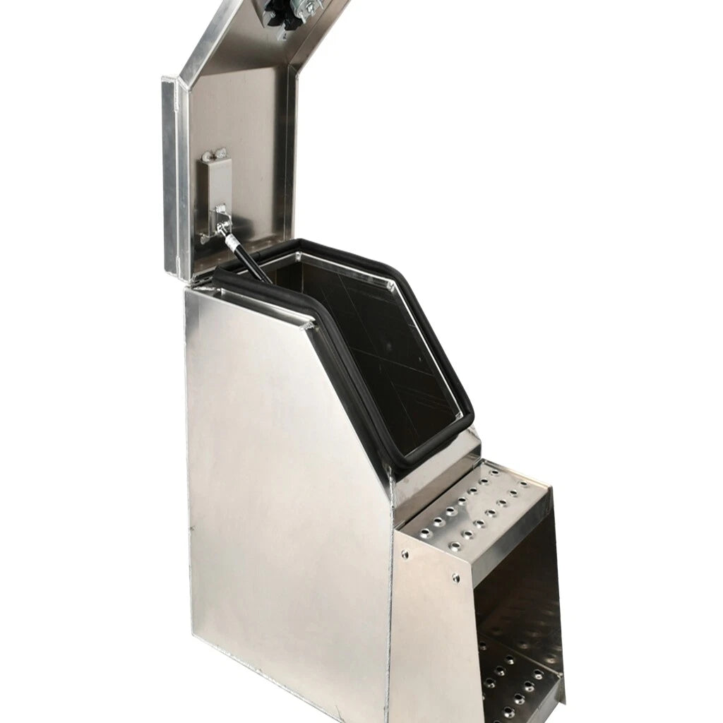 Aluminum Tool Box with Saddle Step for Semi Truck (28"x25"x12")