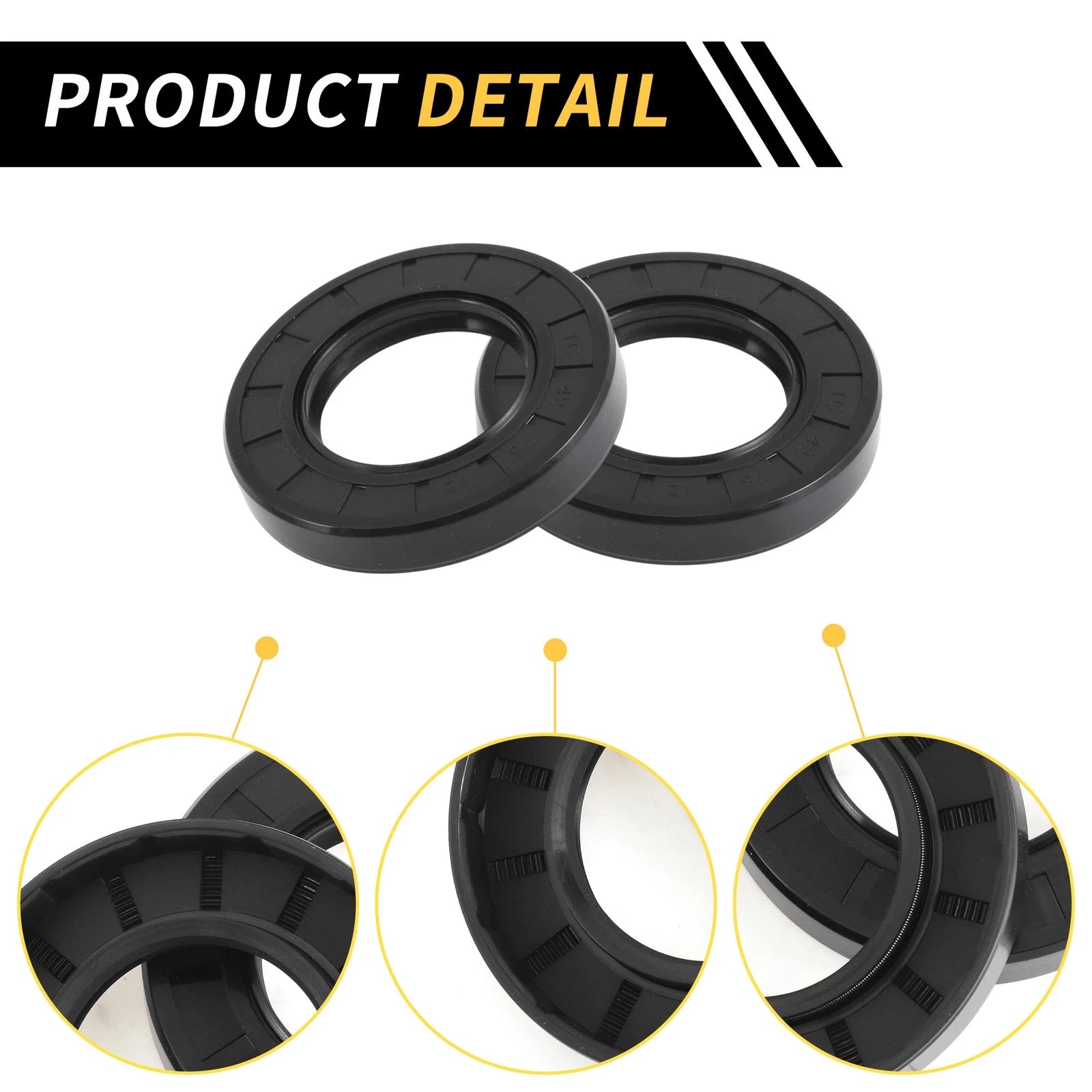 Set of 5 Oil Seal Rotary Shaft Seal NBR Rubber 42x75x12mm