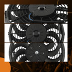2X 12" Radiator Cooling Fan Assembly for Universal Application