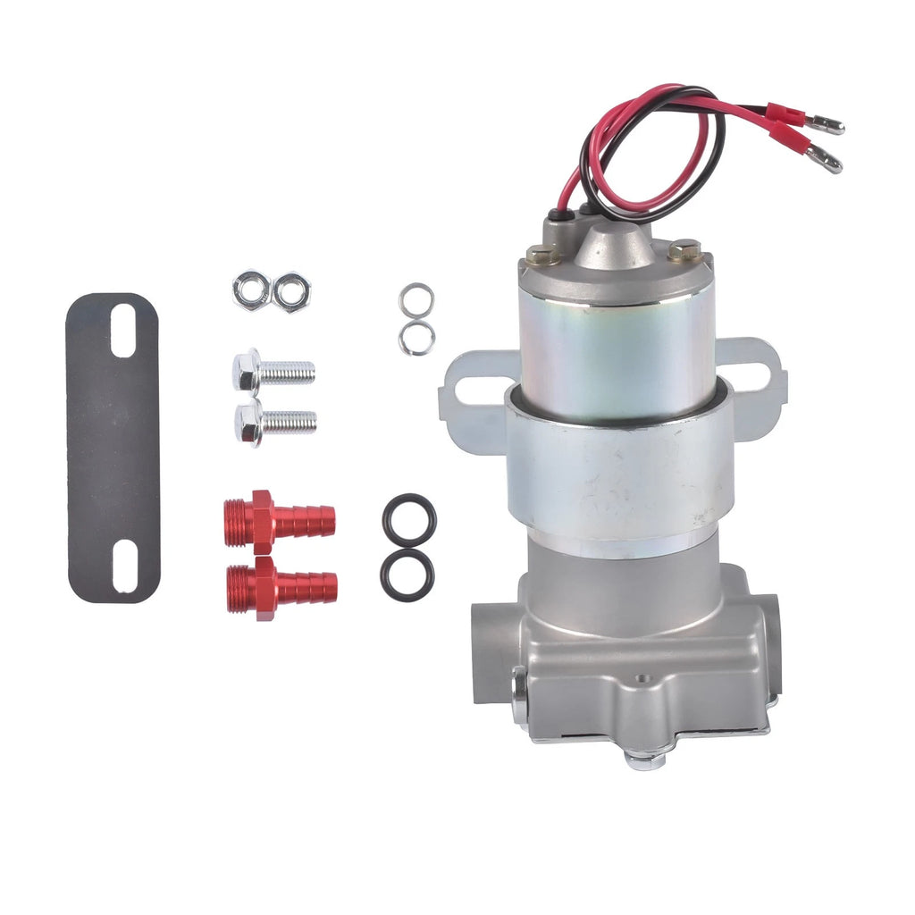 Electric Fuel Pump for Universal Vehicles (97 GPH, 7 PSI, Red Chrome)
