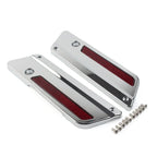 Saddlebag Latch Plate Covers with Red Reflectors for Harley Touring (1993-2013)