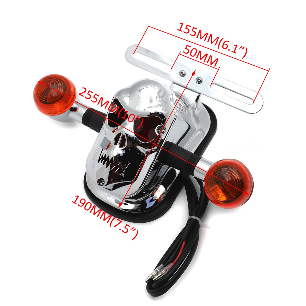 Skull Turn Signal Brake Tail Light for Harley Bobber Chopper