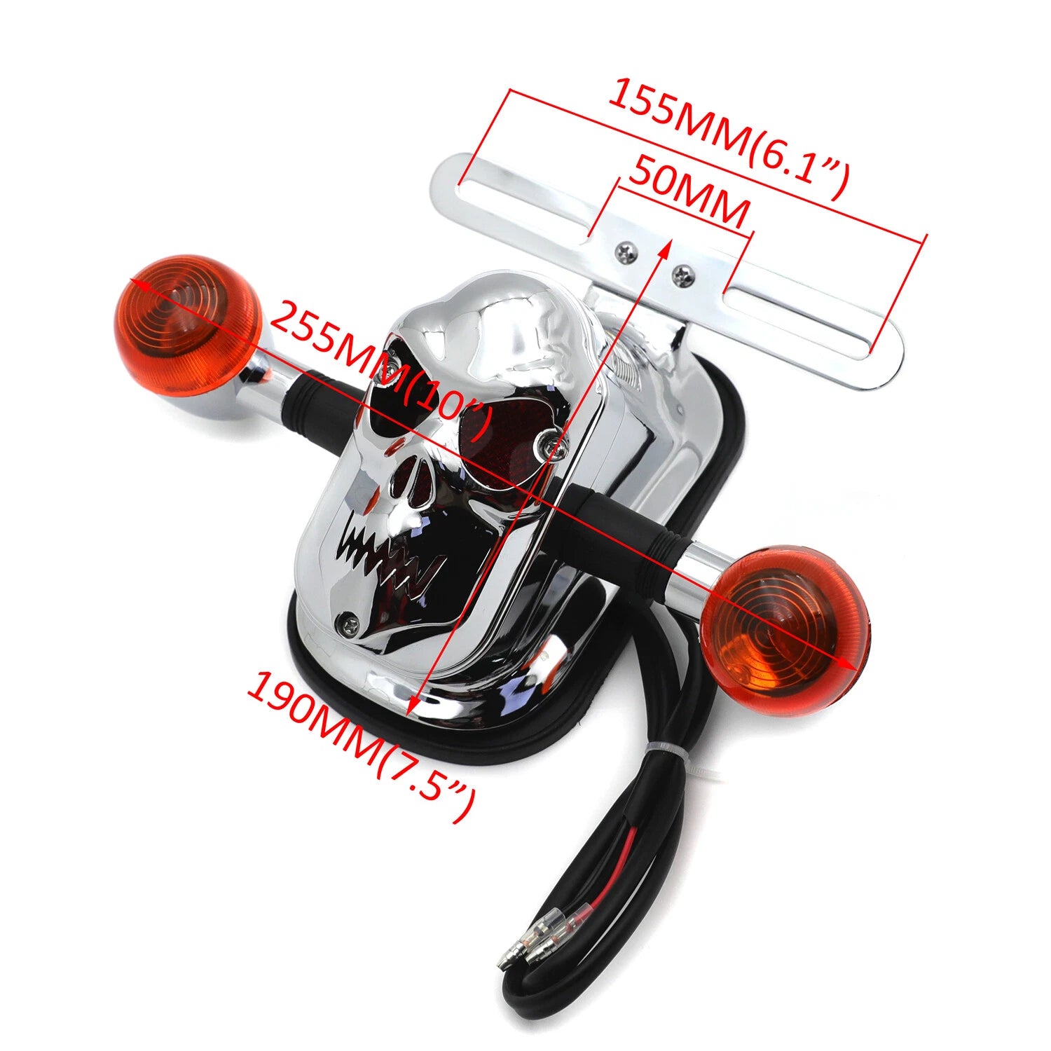 Skull Turn Signal Brake Tail Light for Harley Bobber Chopper