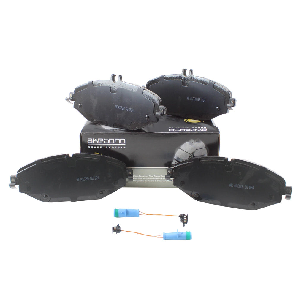 Set of 4 Akebono EURO Front Ceramic Disc Brake Pads for MB W205 C300 (2015–2021)