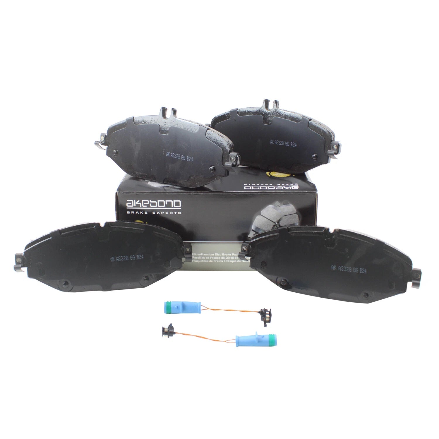 Set of 4 Akebono EURO Front Ceramic Disc Brake Pads for MB W205 C300 (2015–2021)