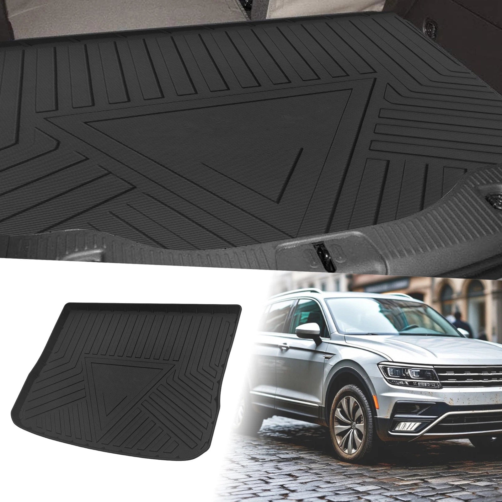 Flat Face Cargo Liner Rear Trunk Mat for Volkswagen Tiguan (2009–2017) TPE