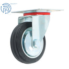 12Pcs 3" Non-marking Rubber Casters 360° Swivel Bracket for